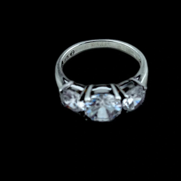 Simulated Diamond Ring in Sterling Silver 7.65  beautiful condition - Picture 6 of 9